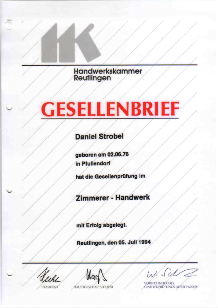 Ausbildung zum Zimmerer