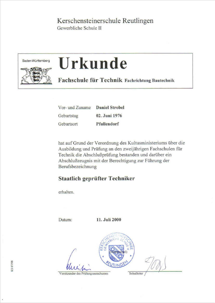 Staatlich geprüfter Bautechniker